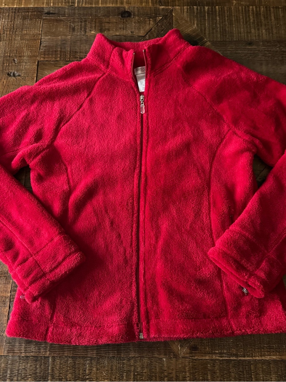 Danskin Now Red Fleece Zip-Up Jacket - Lightweight Cozy Layer